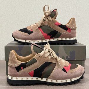 VALENTINO GARAVANI ROCKSTUD CAMO TRAINER WOMAN SNEAKER